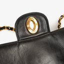 Chanel Jumbo CC Vertical Black Quilted Patent Leather Flap Bag 24K Gold-Plated Hardware