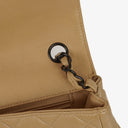 Chanel Single Flap Bag Beige Quilted Lambskin With Black Hardware