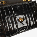 Chanel Jumbo CC Vertical Black Quilted Patent Leather Flap Bag 24K Gold-Plated Hardware