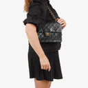 Chanel Medium Classic Vintage Double Flap Bag Black Quilted Lambskin 24K Gold-Plated Hardware