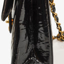 Chanel Jumbo CC Vertical Black Quilted Patent Leather Flap Bag 24K Gold-Plated Hardware