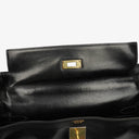 Hermes Vintage Kelly 32 Retourne In Black Box Calf With Gold Hardware