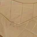 Chanel Single Flap Bag Beige Quilted Lambskin With Black Hardware