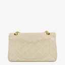 Sac Double Rabat Classique Moyen Vintage Chanel en Agneau Matelassé avec Ferrures Plaquées Or 24K