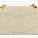 Sac Double Rabat Classique Moyen Vintage Chanel en Agneau Matelassé avec Ferrures Plaquées Or 24K
