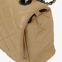 Chanel Single Flap Bag Beige Quilted Lambskin With Black Hardware