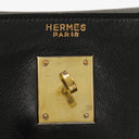 Hermes Vintage Kelly 32 Retourne In Black Box Calf With Gold Hardware