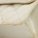 Chanel White Evening Star Quilted Glitter Patent East West Flap Bag