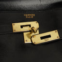 Hermes Vintage Kelly 32 Retourne In Black Box Calf With Gold Hardware