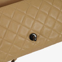 Chanel Single Flap Bag Beige Quilted Lambskin With Black Hardware