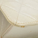 Chanel White Evening Star Quilted Glitter Patent East West Flap Bag