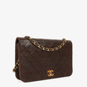 Chanel Classic Full Flap Bag Brown Quilted Lambskin 24K Gold-Plated Hardware