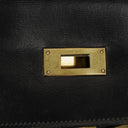 Hermes Vintage Kelly 32 Retourne In Black Box Calf With Gold Hardware
