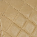 Chanel Single Flap Bag Beige Quilted Lambskin With Black Hardware
