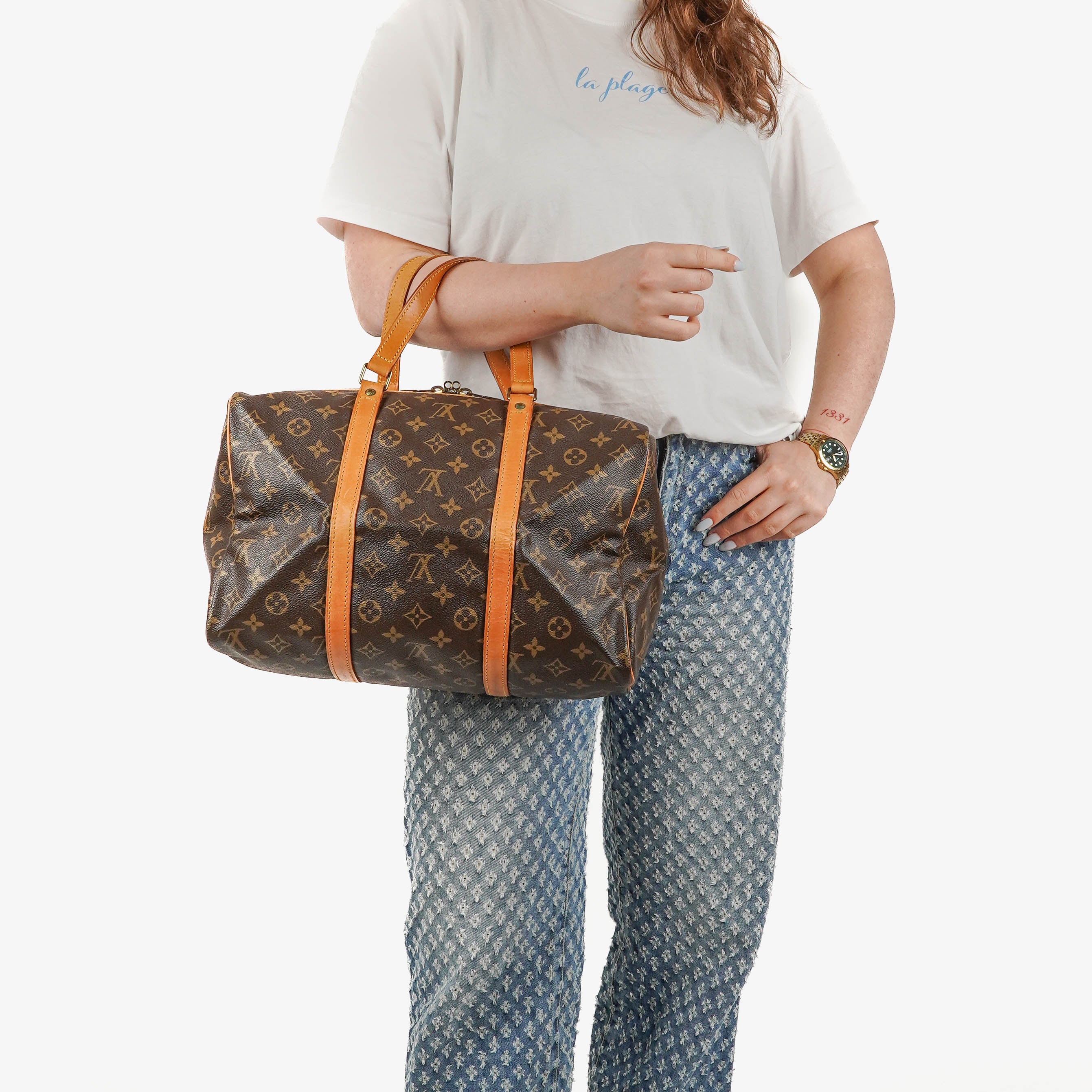 Sac de voyage Louis Vuitton Sac Souple 35 en toile Monogram