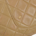Chanel Single Flap Bag Beige Quilted Lambskin With Black Hardware