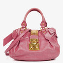 Miu Miu Peonia Vitello Lux Satchel Bow Bag