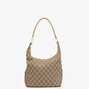 Gucci Monogram GG Canvas and Leather Hobo Shoulder Bag