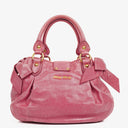 Miu Miu Peonia Vitello Lux Satchel Bow Bag