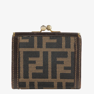 Fendi Zucca Kiss-Lock Coin Purse
