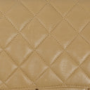 Chanel Single Flap Bag Beige Quilted Lambskin With Black Hardware