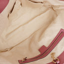 Gucci Heart Bit Fresia Rose Charm Metallic Soft Guccissima Large Top Handle Tote