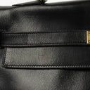 Hermes Vintage Kelly 32 Retourne In Black Box Calf With Gold Hardware