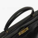 Hermes Vintage Kelly 32 Retourne In Black Box Calf With Gold Hardware