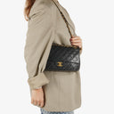 Chanel Medium Classic Vintage Double Flap Bag Black Quilted Lambskin 24K Gold-Plated Hardware