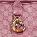 Gucci Heart Bit Fresia Rose Charm Metallic Soft Guccissima Large Top Handle Tote
