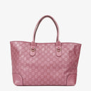 Gucci Heart Bit Fresia Rose Charm Metallic Soft Guccissima Large Top Handle Tote