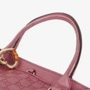 Gucci Heart Bit Fresia Rose Charm Metallic Soft Guccissima Large Top Handle Tote
