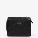 Chanel Black Lambskin Quilted Wallet