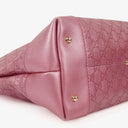 Gucci Heart Bit Fresia Rose Charm Metallic Soft Guccissima Large Top Handle Tote