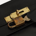 Hermes Vintage Kelly 32 Retourne In Black Box Calf With Gold Hardware