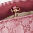 Gucci Heart Bit Fresia Rose Charm Metallic Soft Guccissima Large Top Handle Tote