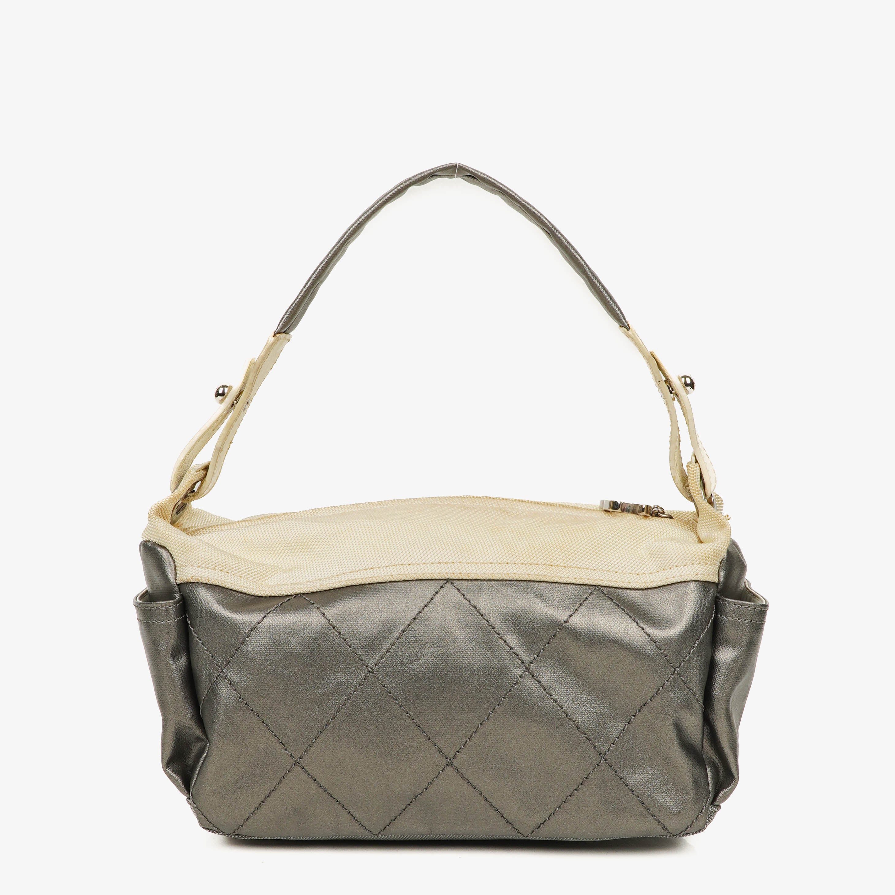 Chanel Paris-Biarritz Silber Und Creme Hobo Tasche