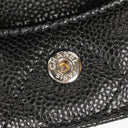 Chanel Airpods Pro Case In Black Caviar Quilted Leather With Silver-Tone Hardware
