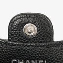 Chanel Airpods Pro Case In Black Caviar Quilted Leather With Silver-Tone Hardware