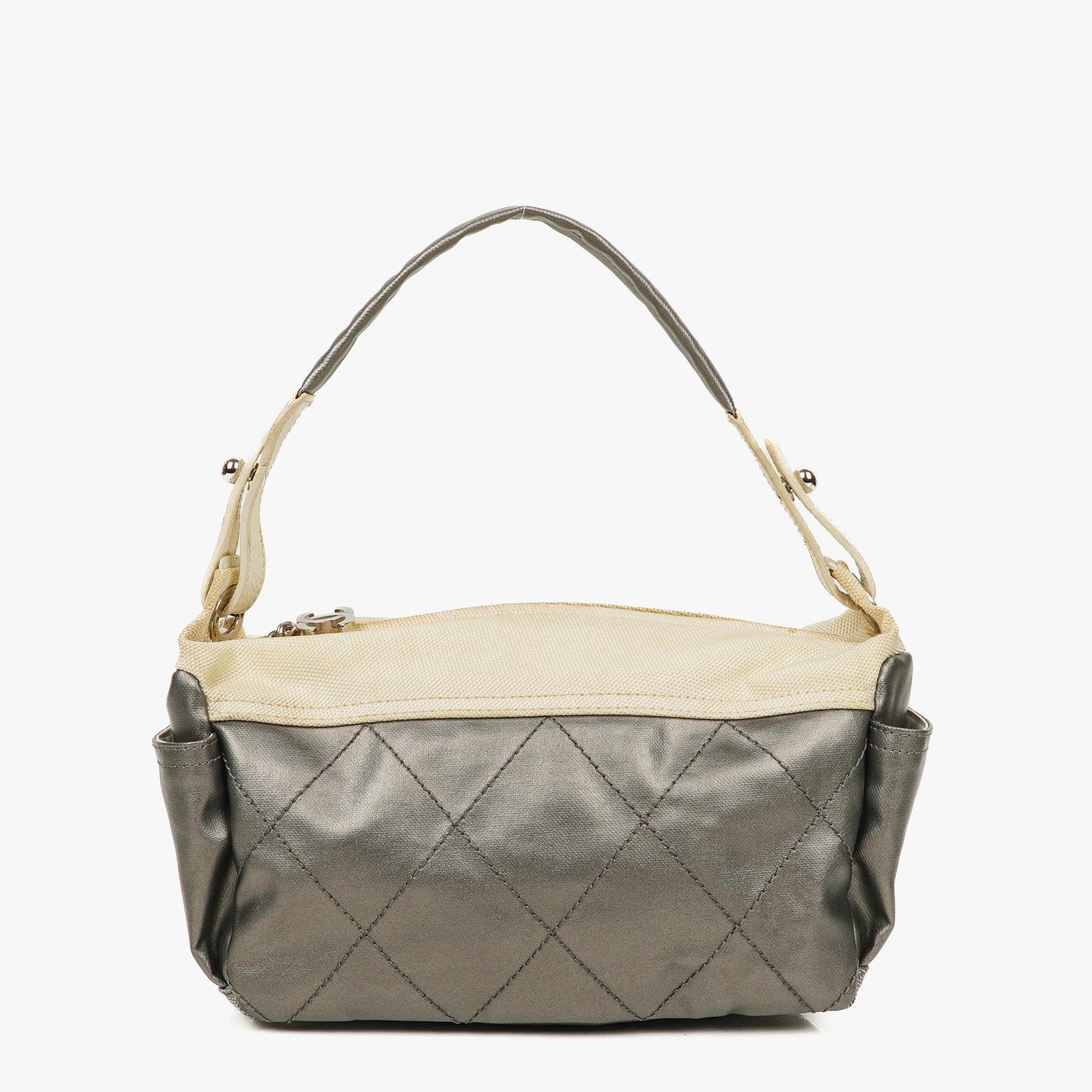 Chanel Paris-Biarritz Silber Und Creme Hobo Tasche