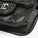 Chanel Airpods Pro Case In Black Caviar Quilted Leather With Silver-Tone Hardware