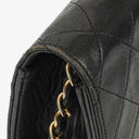 Chanel Klassische Full Flap Tasche Schwarzes Steppleder 24K Vergoldete Beschläge