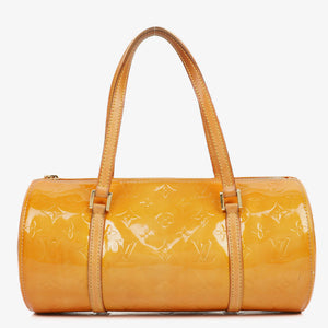 Louis Vuitton Yellow Papillon 30 Bedford Monogram Vernis Leather Bag