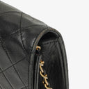 Chanel Klassische Full Flap Tasche Schwarzes Steppleder 24K Vergoldete Beschläge