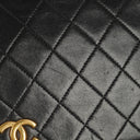 Chanel Klassische Full Flap Tasche Schwarzes Steppleder 24K Vergoldete Beschläge