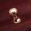 Chanel Double Stitch Red Square Lambskin Flap Bag