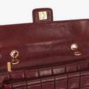 Chanel Double Stitch Red Square Lambskin Flap Bag