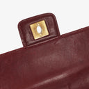 Chanel Double Stitch Red Square Lambskin Flap Bag