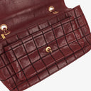 Chanel Double Stitch Red Square Lambskin Flap Bag
