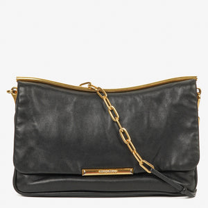 Miu Miu Black Leather Flap Shoulder Bag